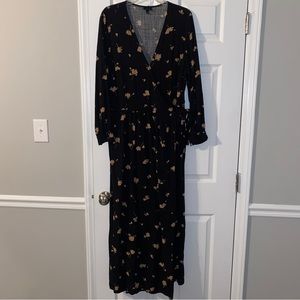 Who What Wear | Long Black Wrap Dress